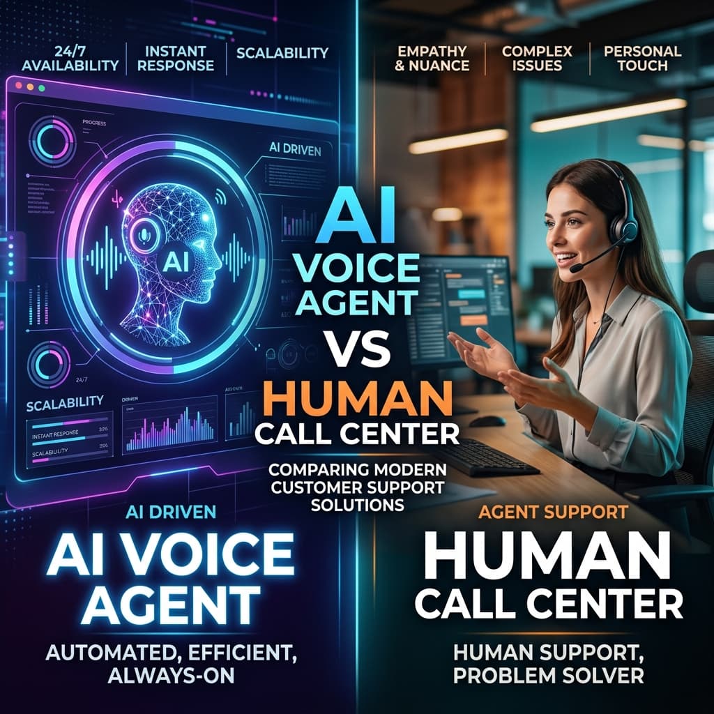 AI Voice Agent vs Human Call Center: The Ultimate Guide for 2026